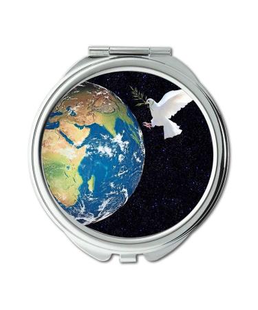 Mirror earth theme Mirror Earth Globe World Planet Cosmos Peace Dove makeup mirrors pocket mirror portable mirror