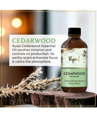Cedarwood Essential Oil - Premium Aromatherapy Skin & Hair Care 4 Fl Oz - Natural Undiluted Oil for Diffuser Candle & Soap Making - Buy Online on GoSupps.com