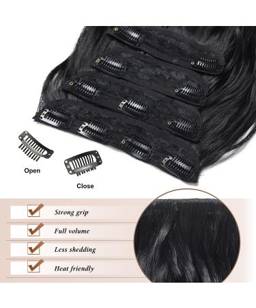 Faelbaty 20 Inch Black Curly Hair Extensions - Thick Wave Wig 4pcs Synthetic Fiber (1B#) - International Shipping Available - Buy Online on GoSupps.com