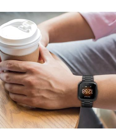 Fintie Metal Band for Fitbit Versa 2/Lite - Black Stainless Steel Bracelet - Buy Online on GoSupps.com