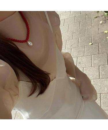 OralGos Pearl Pendant Necklace - Adjustable Bohemian Choker with Glass Beads | Stylish Jewelry for Women & Girls - Buy Online on GoSupps.com