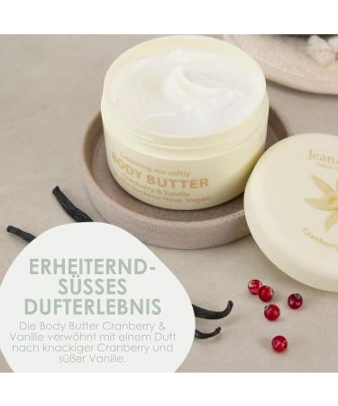 Jean & Len Vegan Body Butter - Cranberry & Vanilla 200ml | Moisturizing Paraben & Silicone-Free Melting Texture & Sweet Fragrance - Buy Online on GoSupps.com