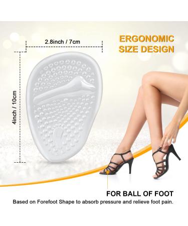 High Heel Inserts Cushion Pads - 2 Pairs for Men & Women | Stop Feet from Sliding Forward, Relieve Ball of Foot Pain | Reusable Metatarsal Pads - Clear - Buy Online on GoSupps.com