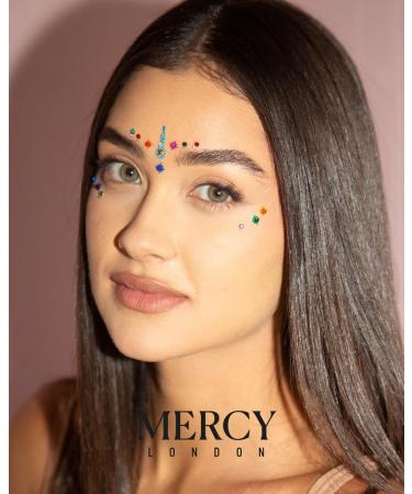 Shanaya Colored Bindi by MERCY LONDON | Crystal Face Jewels - Gold Multi Packet for International Shipping - Buy Online on GoSupps.com