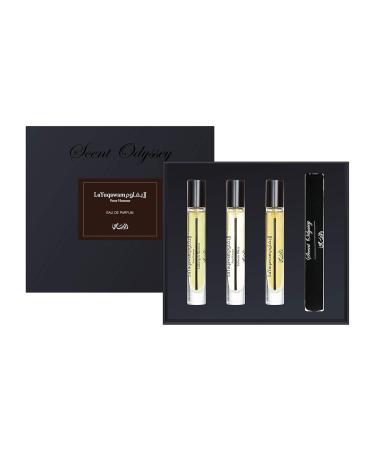 Rasasi Scent Odyssey - La Yuqawam for Men - 3 Pc Gift Set 0.25oz LaYuqawam Pour Homme EDP Spray 0.25oz Ambergris Showers EDP Spray 0.25oz Tobacco Blaze EDP Spray 0.75 Fl Oz (Pack of 1) - Buy Online on GoSupps.com