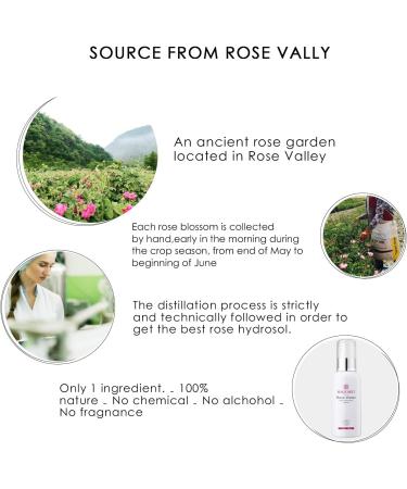 Rose Water Spray 4 oz MagiForet Rose Water Toner Spray 100% Organic Distilled Rose Hydrosol Therapeutic Grade Rose Water for Face Hair Acne Rosewater Facial Spray Alcohol Free with Face Mask - Buy Online on GoSupps.com