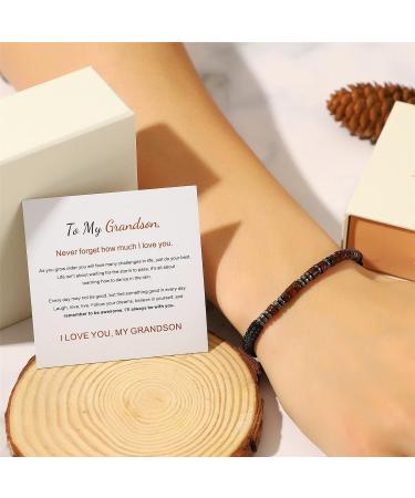 Give My Grandson 'Love You Forever' Black Magnetic Arm Band - Perfect Christmas Gift & Birthday Present for Boys - ZYY647 - Buy Online on GoSupps.com