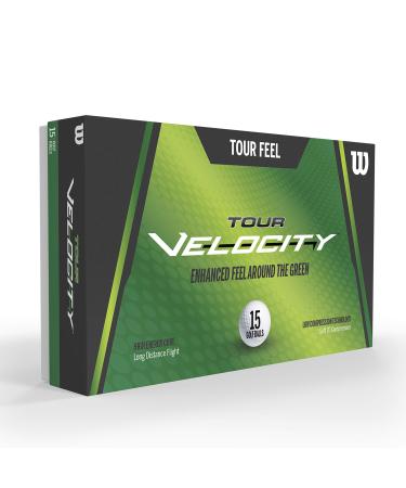 Wilson Golf Tour Velocity Distance, 15 Balls, White, Compression 70, Ionomer for Maximum Distance Version 2