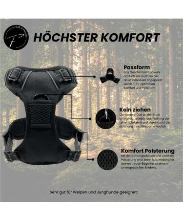 Reflective Dog Harness for Small & Medium Dogs - Nylon Breathable Mesh - Ideal for Training Puppies - Size M (Black) - Buy Online on GoSupps.com