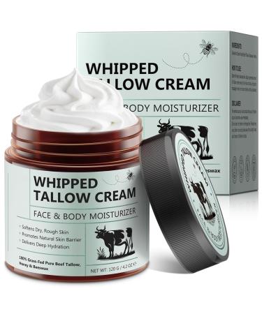 WHLH & WELL-BEING Beef Tallow for Skin Beef Tallow and Honey Balm All-Natural Ingredient Moisturizer for Face & Body Skin Care 1Pack