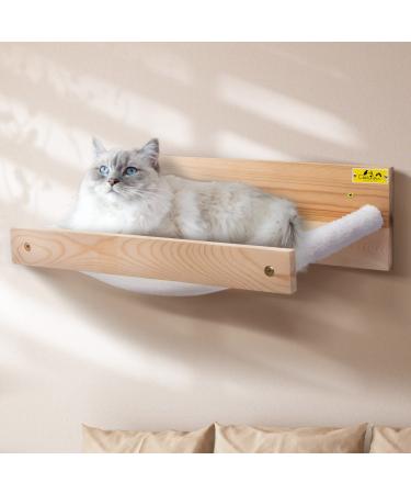 COZIWOW Wall Mounted Cat Hammock Bed - Modern Sturdy Kitty Shelf and Perches - Premium Kitten Furniture for Sleeping, Playing & Lounging, Holds up to 22 lbs White Flannel - Buy Online on GoSupps.com