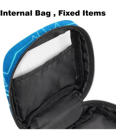 MUOOUM Portable Sanitary Napkin Storage Bag | Blue Cardiogram Print | Menstrual Cup Pouch for Women | Multi-colored 1 - Buy Online on GoSupps.com