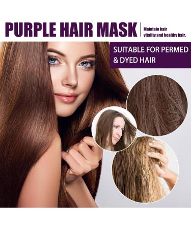 Collagen Hair Mask Purple Mask Collagen Hair Mask Purple Hair Mask Hair Care Deep Smoothing Hair Mask Suitable For All Types Of Dry And Damaged Hair 100ML - Buy Online on GoSupps.com