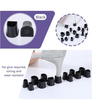 Heel Cap Protectors for High Heels | U Shape Anti-Slip Replacement Tips | 12 Pairs 4 Sizes Noise Reducing Stiletto & Pump Protectors - Buy Online on GoSupps.com