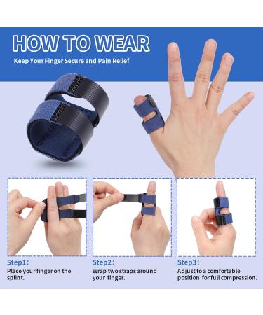 Thumb Finger Splints - Trigger Thumb Brace for Arthritis & Injury Relief - 4pcs Short Blue Protector for All Fingers - Buy Online on GoSupps.com
