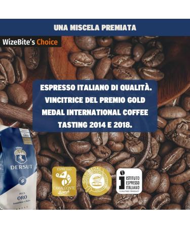 Wizebite's Choice - Bar Quality Coffee Beans PLUS ORO DERSUT | 1 kg | Premium Blend 80% Arabica 20% Robusta | Full-bodied Flavor Floral and Chocolate Notes | Ideal for Espresso Bars - Buy Online on GoSupps.com