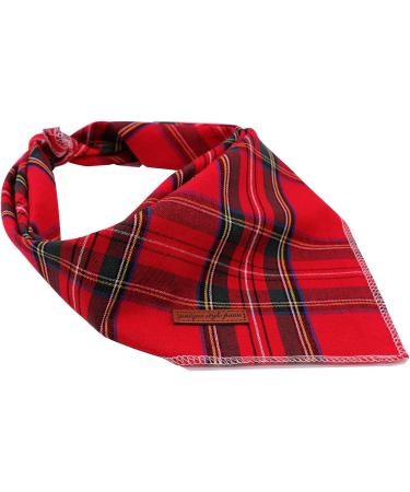 Buy Unique Style Paws Dog Ceal - Washable Cotton Neck Triangle for Small Medium Large Dogs & Cats - Red Grid (1-Pack) - Buy Online on GoSupps.com
