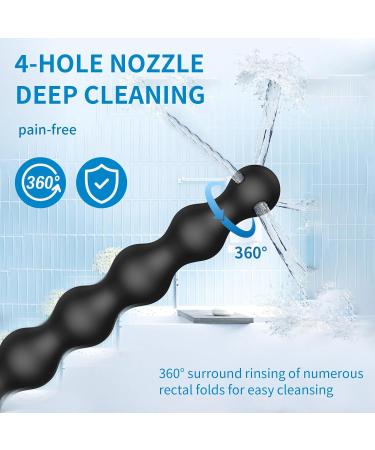 Shower Enema Douche Nozzles - 4 Holes Silicone Attachments for Comfortable Use | Reusable Enema Hose with On/Off Valve - Buy Online on GoSupps.com