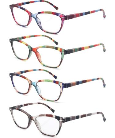 HEEYYOK Women's Reading Glasses +0.50 - Stylish Cat Eye Frames Colorful & Lightweight Comfortable Fit - 4 Pack for International Shipping - Buy Online on GoSupps.com