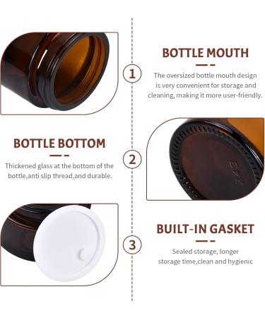 8 Pieces Amber Glass Empty Cans 30ml Refillable Cosmetic Containers for Creams Lotions & Powders - Brown Glass Jars with Lids - Buy Online on GoSupps.com