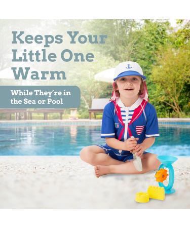 Juicy Bumbles Baby Swimsuit - Short Sleeve One Piece Toddler Swimming Costume - Boys & Girls Swimming Costume (6M-5Y) - Sailor Design - 1 Year Size - Buy Online on GoSupps.com