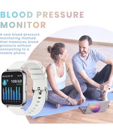yussa Smart Watch | Latest Generation 2022 | Blood Pressure Monitor | Blood Oxygen SpO2 | Heart Rate | Sleep Monitor | IP67 Waterproof | Fitness Tracker | for Women and Men white - Buy Online on GoSupps.com