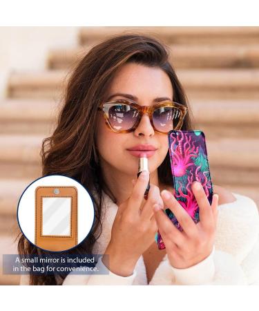 Travel Lipstick Organizer Case | Portable Makeup Bag with Mirror | Sea Creature Design - Turtle Fish Seahorse & Octopus - Buy Online on GoSupps.com
