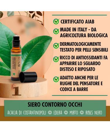 YLAT | Biolab | EYE CONTOUR SERUM for the treatment of under-eye bags and dark circles. Enriched with antioxidants it gives the eyes a relaxed and rested appearance - CERTIFIED ORGANIC - Buy Online on GoSupps.com