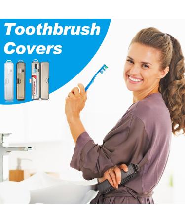 Toothbrush Travel Case Set - 4 Transparent Holders for Travel Camping & Home | Portable Plastic Covers - 7.87x1.85x1.18 inches - Buy Online on GoSupps.com