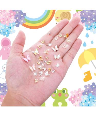 31-Piece Butterfly Nail Charms Set | 3D Alloy & Glitter Metal Nail Art Pendants | Luxury Gold & Silver Decorations for Stunning Nail Art - Buy Online on GoSupps.com