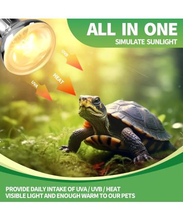 TobeBright Reptile Heat Lamp Bulb 80W Dimmable UV Bulb E27 Warm White Light Basking Spot Bulb UVA UVB Bulb Heat Bulb for Reptiles Habitats Puppy Terrarium and Vivarium-1Pack - Buy Online on GoSupps.com