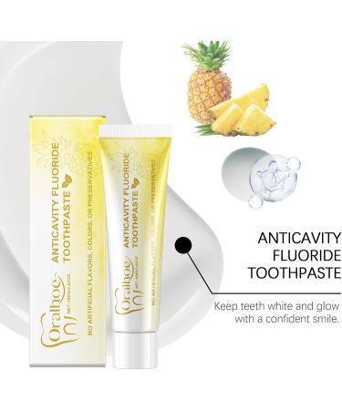 Oralhoe Anticavity Fluoride Toothpaste Pineapple Flavor Gentle Non-Irritating Oral Protection 100g - Buy Online on GoSupps.com
