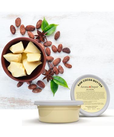 Aroma Depot 8 oz Raw Cocoa Butter Unrefined - 100% Natural Pure for Skin, Body, Hair Care - Reduces Fine Lines, Wrinkles, Eczema, Psoriasis - DIY Body Butter Lotions Creams - 8 Ounce - Buy Online on GoSupps.com