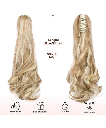 Dcbaboo Ponytail Extension Curly 18inch Claw Clip in Ponytail Hair Extensions Long Wavy Synthetic Pony tails Natural Wave One Piece Hairpiece Fake Ponytail for Women Sandy Blonde/Bleach Blonde 18 inch 140g Sandy Blonde/Bleach Blonde - Buy Online on GoSupps.com