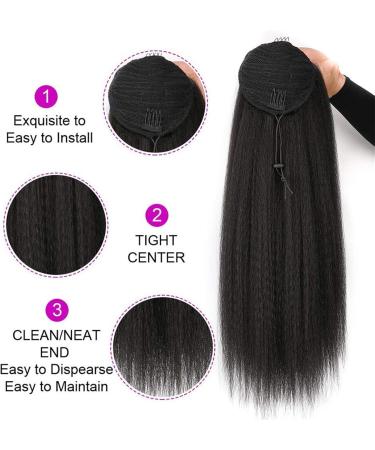 Hair Chignon Long Curly Shaggy Ponytail Hair Extensions Natural Black with Drawstring Hair Comb Ponytail Hair Bun for Black Women Messy Bun Hair Piece (Color : Black Size : 22 inch) - Buy Online on GoSupps.com