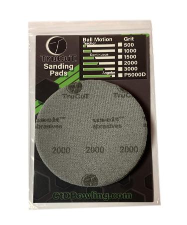 TruCut Sanding Pads | 3 pack | 500, 1000, 2000 grit | 5" Diameter | Sanding Pads Made for Bowling Balls | Surface Management | Bowling Ball Restoration | Bowling Supplies & Accessories