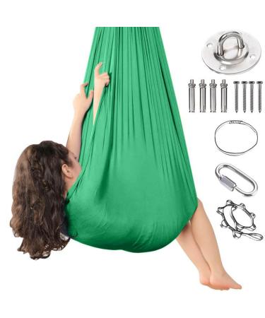 Children's sensory full body socks for young girls adult autism full-body overturn stretchy breathable body Sox for stress reduction in children with autism 280x100cm Dark Green
