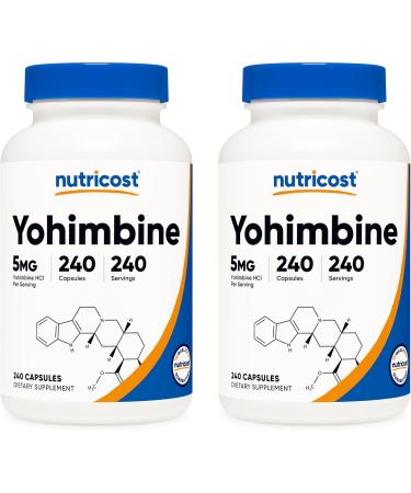 Nutricost Yohimbine HCl 5mg - Pack of 2 - 240 Capsules