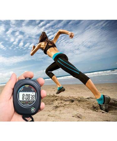 BESTWYA Digital Stopwatch Large LCD Screen Handheld Count Up Timer with Time Calendar Clock Function Black Pack of 4 - Buy Online on GoSupps.com