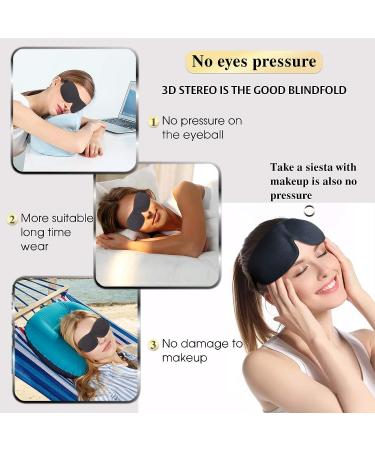 Inidea 3D Contoured Cup Sleep Eye Mask for Men Women - 100% Blackout Eye Cover for Sleeping, Travel, Yoga - Adjustable Strap for Comfort - Buy Online on GoSupps.com