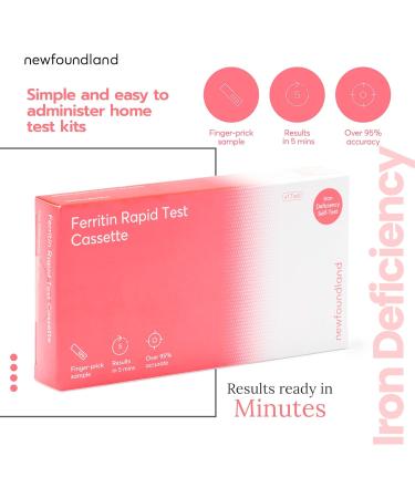 Newfoundland Iron Levels Test Kit - 99% Accurate Home Test for Anaemia Detection & Iron Deficiency - Hemoglobin & Red Blood Cell Testing - CE & MHRA Certified - Buy Online on GoSupps.com