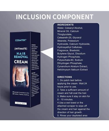 Men's Hair Removal Cream - Effective, Painless & Soothing Depilatory Cream (5.07oz) - Buy Online on GoSupps.com