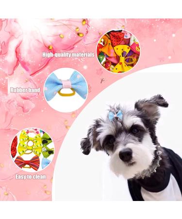 Elionless Dog Hair Bows 20 Pieces Cute Pet Hair Bow Tie Hair Rope Elastic Rubber Bands Hair Grooming Accessories for Puppy Dogs Cats - Buy Online on GoSupps.com