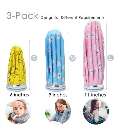 Reusable Ice Packs for Injuries - Cold Compress for Swelling, Bruises, Headaches - 3-Pack (6, 9, 11 Ice Bags) - Buy Online on GoSupps.com