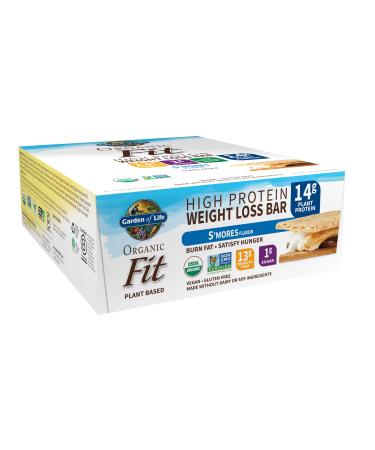 Garden of Life Organic Fit High Protein Weight Loss Bar S'mores 12 Bars 1.9 oz (55 g) Each
