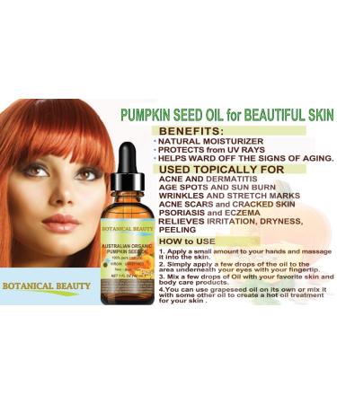 Buy Organic Pumpkin Seed Oil - 100% Pure Cold Pressed Carrier Oil for Face Skin Hair Nails | Botanical Beauty 4 Fl. oz. (120 ml - Buy Online on GoSupps.com