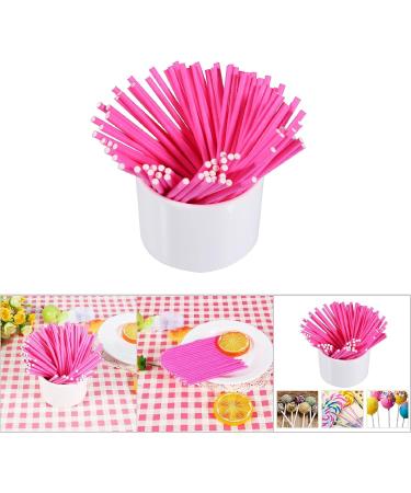  Alvinlite Alvinlite Pack of 100 Safe Paper Lollipop Sticks for Cake Pops Sweets Lollipops Party Treats Dippers Cake Chocolate and Cookies (Pink) - Buy Online on GoSupps.com