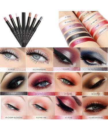 Waterproof Eyeshadow Pen - 12 Colors | Silk-Raw Eyeliner Stick for Parties & Daily Use - Makeup Cosmetics Tools - Buy Online on GoSupps.com
