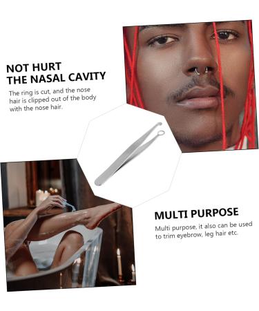 Beaupretty 1PC Nose Hair Trimmer Nose Trimming Nose Hair Clip Eyebrow Plucker Facial Hair Removal pinzas para u as Nasal Hair Tweezer Miss Stainless Steel Metal Cosmetic - Buy Online on GoSupps.com
