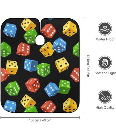 Shop Varicoloured Dice Barber Cape | Professional Hair Cutting Apron for Men & Women - Perfect for Salons & Home Use - Buy Online on GoSupps.com